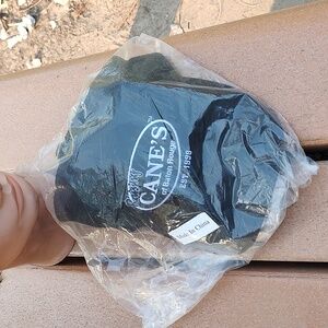 Raising Canes Chicken Fingers Embroidered Slate Black Hat Uniform Employ…